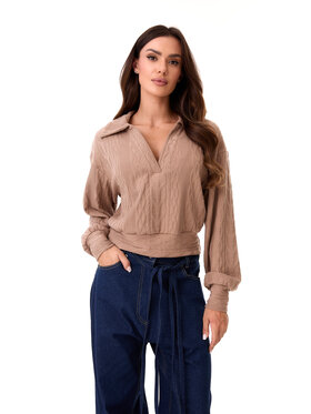 MANDRAGORA MANDRAGORA Sweter Bonnie Beżowy Oversize