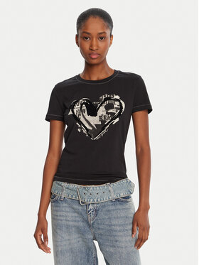 Desigual Desigual T-Shirt Letter Core 25WWTK04 Czarny Regular Fit