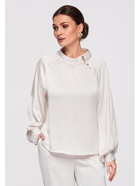 Ombre Ombre Bluzka OW-TS-E0024 Biały Loose Fit