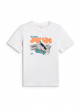 4F 4F T-Shirt SKATE & RIDE Biały Regular Fit