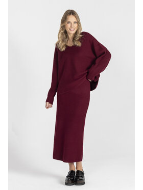Deni Cler Milano Deni Cler Milano Spódnica midi T-DC-750D-E5-90-39-1 Bordowy Regular Fit