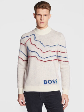 Boss Boss Sweter Kamonte 50475512 Beżowy Regular Fit