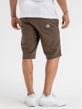 Jigga Wear Jigga Wear Szorty materiałowe Krótkie Spodenki Materiałowe Brązowe Jigga Wear Crown M Brązowy Regular Fit