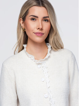 Ombre Ombre Kardigan OW-SW-E0034 Beżowy Slim Fit