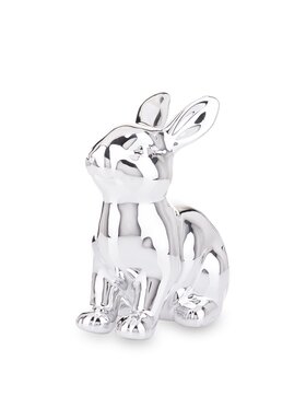 MIAhome MIAhome Figurka Dekoracja króliczek 12,5x11x6 cm VITOSHA srebrny Srebrny