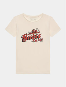Guess Guess Marškinėliai J3BI03 J1314 Écru Regular Fit