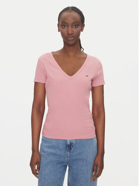 Tommy Jeans Tommy Jeans Marškinėliai Essential DW0DW17385 Rožinė Slim Fit