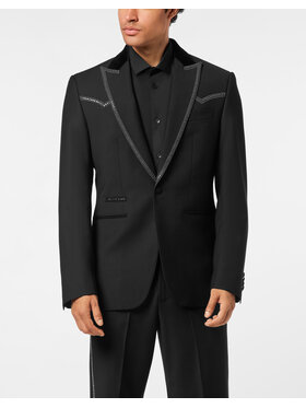 PHILIPP PLEIN PHILIPP PLEIN Marynarka 26101 Czarny Fitted Fit