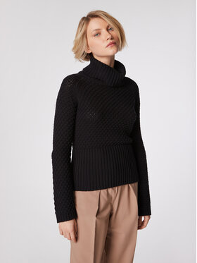 Simple Simple Dolčevita SWD508 Crna Regular Fit