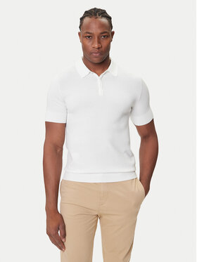 HUGO HUGO Тениска с яка и копчета San Peter-CV 50536672 Екрю Regular Fit