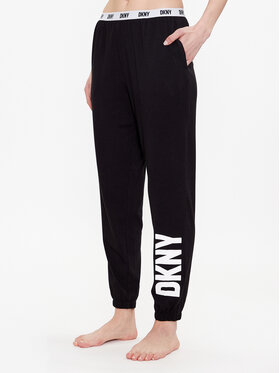 DKNY DKNY Spodnie piżamowe YI2822635 Czarny Regular Fit