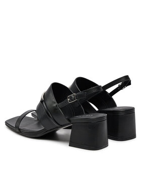 Calvin Klein Sandali Heel Sandal 45 Met Bar Lth HW0HW02056 Črna