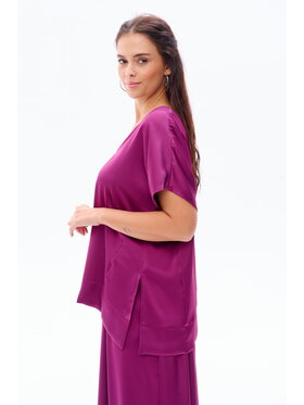 blue shadow blue shadow Bluzka Cygaro Fioletowy Regular Fit