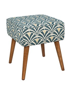MIAhome MIAhome Pudełko Stołek w stylu retro Sixties biało-niebieski Niebieski