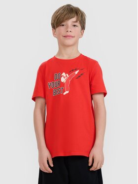 4F 4F T-Shirt 4FJRSS25TTSHM2643-62S Czerwony Regular Fit