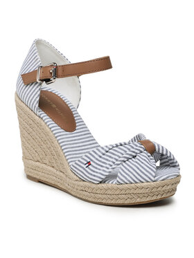 Tommy Hilfiger Espadrile Basic Seersucker High Wedge FW0FW07160 Modra