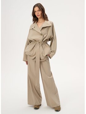 LEBRAND LEBRAND Spodnie damskie Florence Beżowy Regular Fit