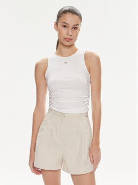 Tommy Jeans Tommy Jeans Top DW0DW17893 Bijela Slim Fit