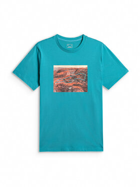 4F 4F T-Shirt LIMITLESS DESERT Turkusowy Regular Fit