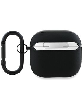 BMW Motorsport BMW Motorsport Etui na słuchawki AirPods 4 - Genuine Leather Silver Logo Czarny