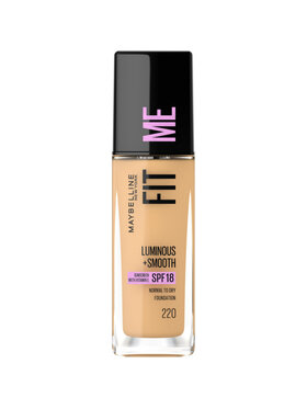 Maybelline Maybelline Fit Me Luminous + Smooth Foundation rozświetlający podkład do twarzy 220 Natural Beige 30ml Podkład czarny