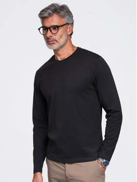 Ombre Ombre Longsleeve OM-LSBL-0142 Czarny Regular Fit