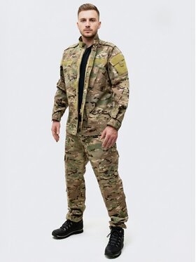 Jigga Wear Jigga Wear Komplet bluza i spodnie materiałowe Mundur USA Moro Camo Rip-Stop Wojskowy 130037 Beżowy Regular Fit