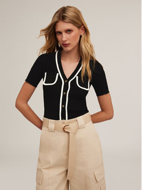 Motivi Motivi Cardigan M276W003354N0Z3 Nero Slim Fit