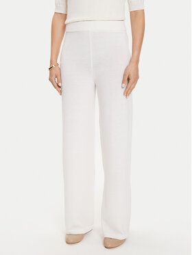 Max Mara Leisure Max Mara Leisure Pletene hlače Epopea 24263360 Bijela Relaxed Fit
