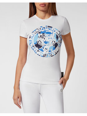 Plein Sport Plein Sport T-Shirt 12973 Biały Skin Tight Fit