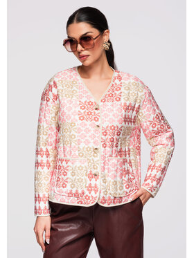 Ombre Ombre Kurtka przejściowa OW-JALP-0126 Różowy Loose Fit