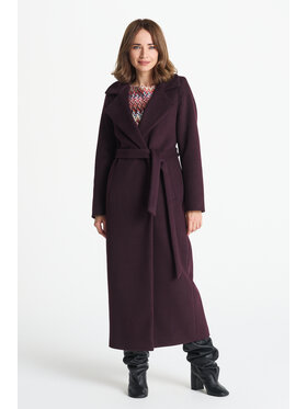 Salme Salme Płaszcz wełniany Verona maxi Fioletowy Regular Fit