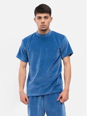 Jigga Wear Jigga Wear T-Shirt Koszulka Z Krótkim Rękawem Welurowa Męska Niebieska Jigga Classic Velour M Niebieski Regular Fit