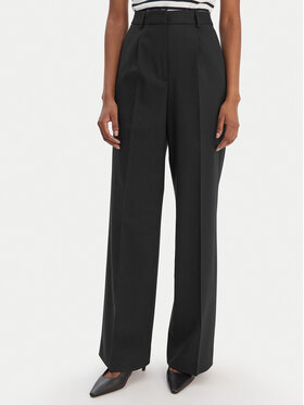 Tommy Hilfiger Tommy Hilfiger Текстилни панталони Timeless WW0WW48801 Черен Wide Leg