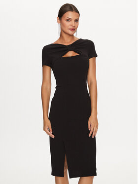 Rinascimento Rinascimento Коктейлна рокля CFC0115348003 Черен Slim Fit