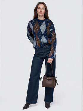 Ombre Ombre Svetr OW-SW-E0054 Tmavomodrá Relaxed Fit