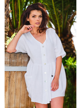 Infinite You Infinite You Sukienka letnia M258 Biały Basic Fit