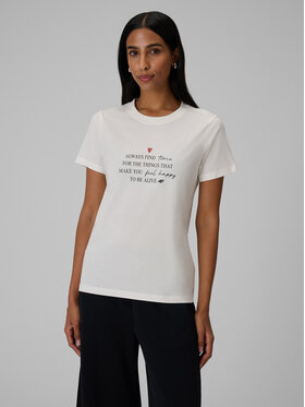 4F 4F T-Shirt SELF LOVE Biały Regular Fit