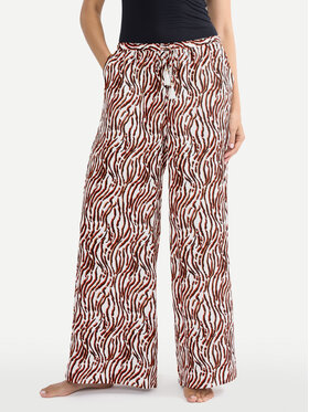 Triumph Triumph Kalhoty z materiálu Summer 10227246 Hnědá Wide Leg