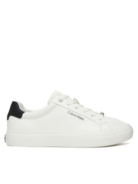 Calvin Klein Calvin Klein Sneakersy Vulc Lace Up Lth/Moire Bt HW0HW02747 Biały