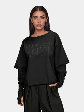 MADE BY SOCIETY MADE BY SOCIETY T-Shirt WIDE LAYER - T27902 Czarny Basic Fit