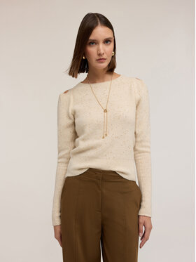 Motivi Motivi Cardigan M512W003614N011 Écru Regular Fit