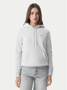 Tommy Jeans Tommy Jeans Džemperis ar kapuci Flag DW0DW19958 Gaiši pelēka Regular Fit