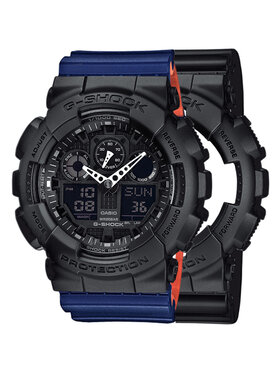 Casio Casio Zegarek SET GA-100-1A1ER + BEZEL 10358741 + PASEK 10527467 Niebieski