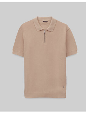 Borgio Borgio Polo crespino Beżowy Classic Fit