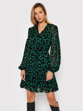 The Kooples The Kooples Vsakodnevna obleka Naive Flowers Small FROB23201K Črna Regular Fit