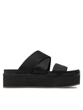 Calvin Klein Jeans Calvin Klein Jeans Šľapky Flatform Sandal Webbing In Mr YW0YW01361 Čierna
