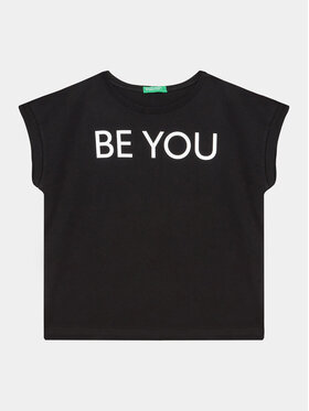 United Colors Of Benetton United Colors Of Benetton Тишърт 3096C10C1 Черен Regular Fit