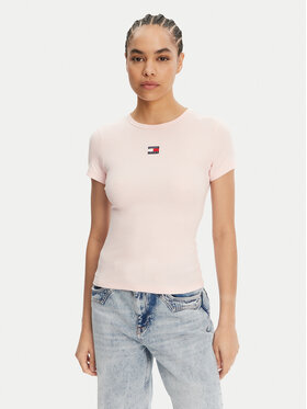 Tommy Jeans Tommy Jeans T-Shirt Badge DW0DW17881 Rosa Slim Fit