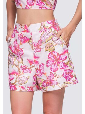 Ombre Ombre Szorty materiałowe OW-ST-E0028 Różowy Relaxed Fit